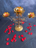 3 Lotus Flower Standing Tea Light Holder