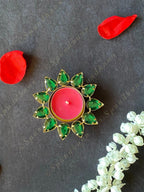 Gemstone Studded Tea Light Holder