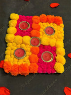 Sathiya Shape Colorful Pom Pom Tea Light Holder