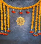 Marigold Strings Toran Wall Backdrop with Lord Ganesh