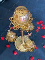 Butterfly Standing Tea Light with 3 Hanging Lanterns