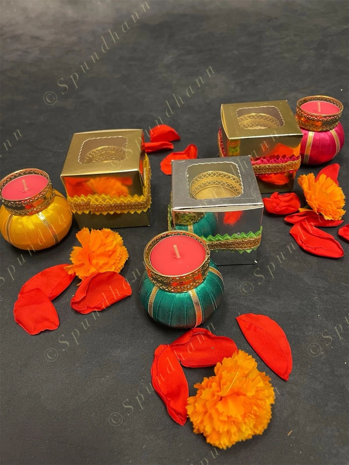 Decorated Paper Box with Matki Tea Light Holder