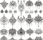 BlackTemporary Tattoo Sticker for Women - Henna / Mehndi 5 sheets set