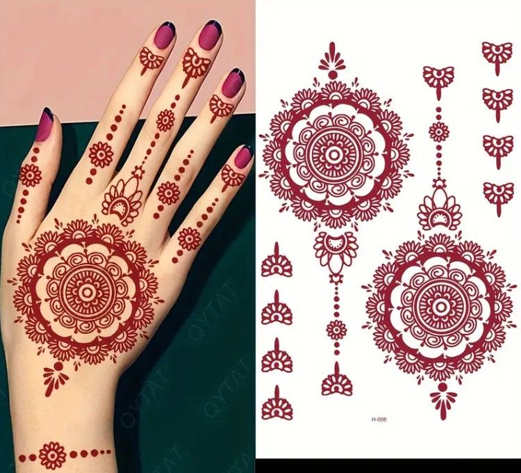 Fashion Style Temporary Tattoo Sticker for Women - Henna / Mehndi