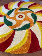 Round Swirl Rangoli Floor Mat