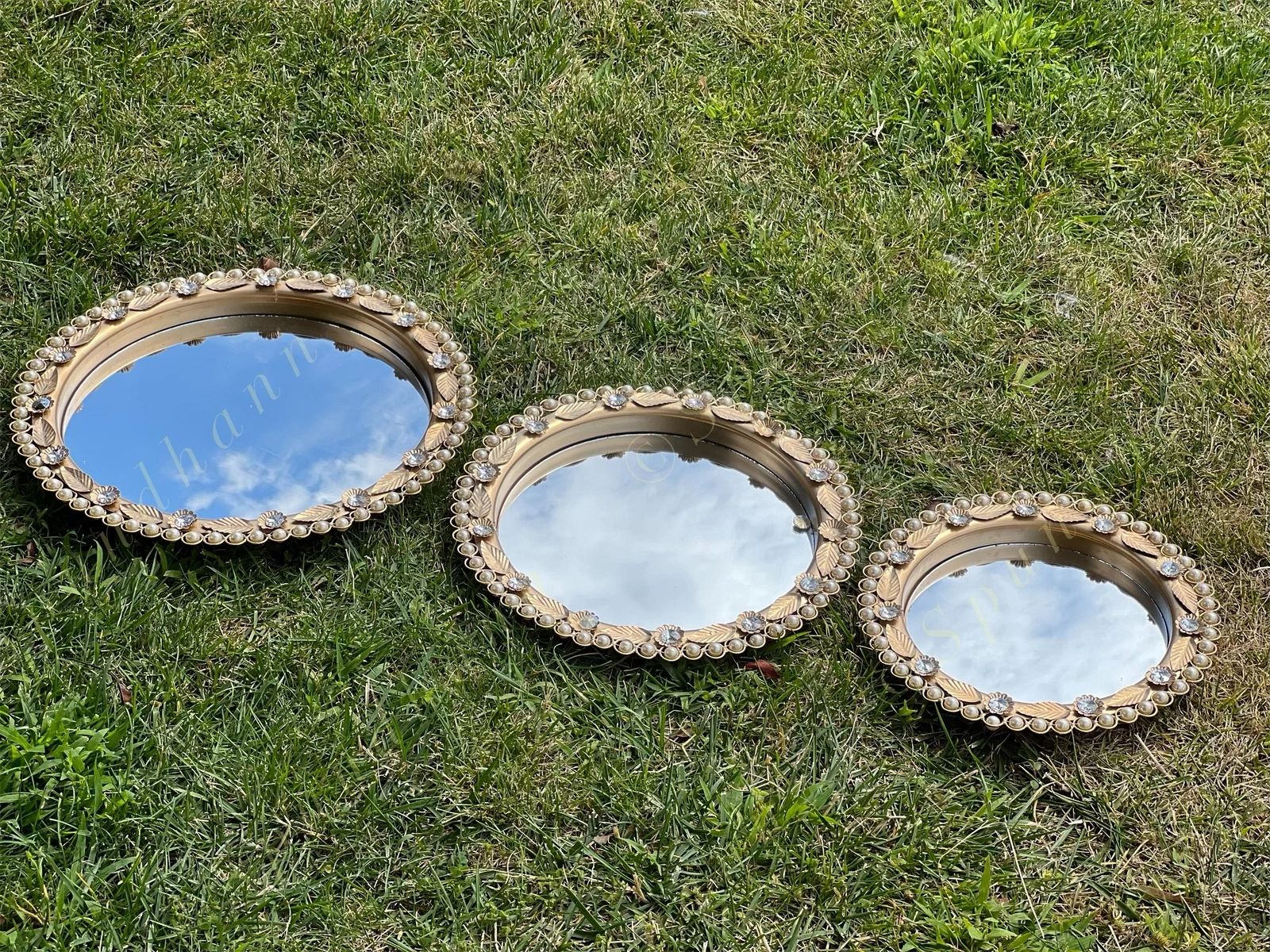 Decorative Round Elegant Mirror Platter/Plate