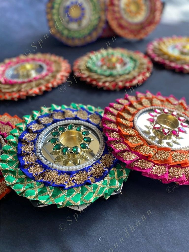 Multicolored Frilled Edge Tea Light Holders