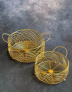 Golden Wire Fruit Basket