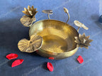 Stunning Heavy Brass Urli with Lotus Pond Scene