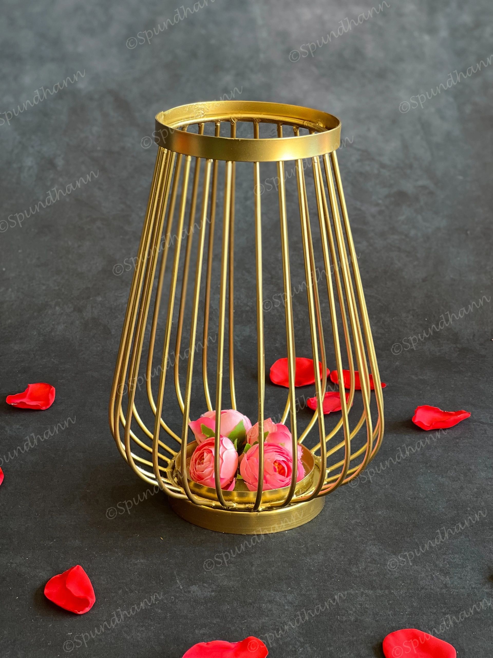 Tall Golden Wire Lantern