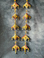 String of Pillows Kites with bells, center Bead -Single String
