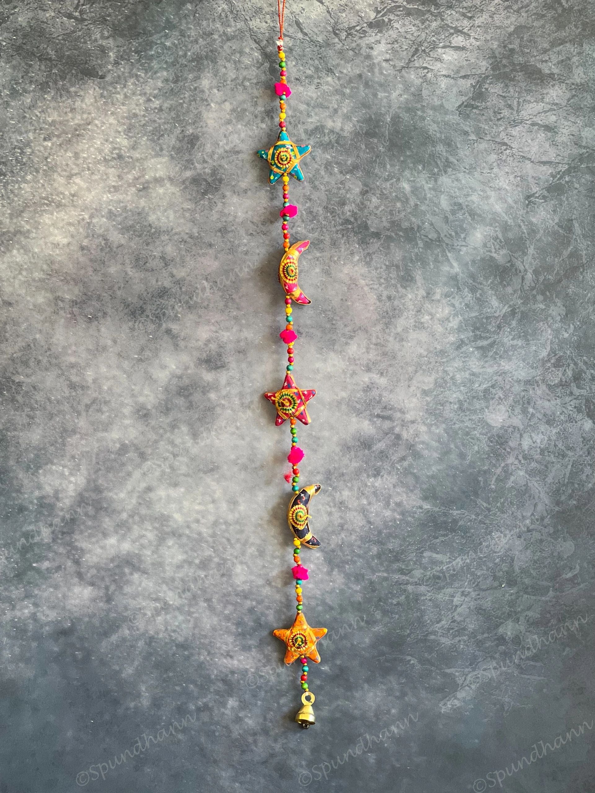 Multicolored Indian Boho Decorative Strings with Bell Dangler