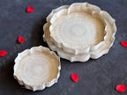White Metal Lotus Plates