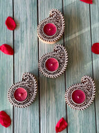Paisley Shaped Wooden Block Tea Light Holder