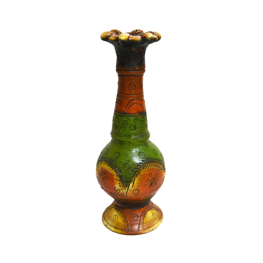 Multi-Colored Earthen Flower Vase