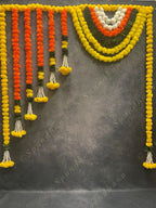 Lemon and Orange Marigold with Green Leaves Toran