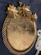 Large Decorative Gold Floral Platter
