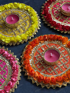 Round Gota Flower Tea Light Holder