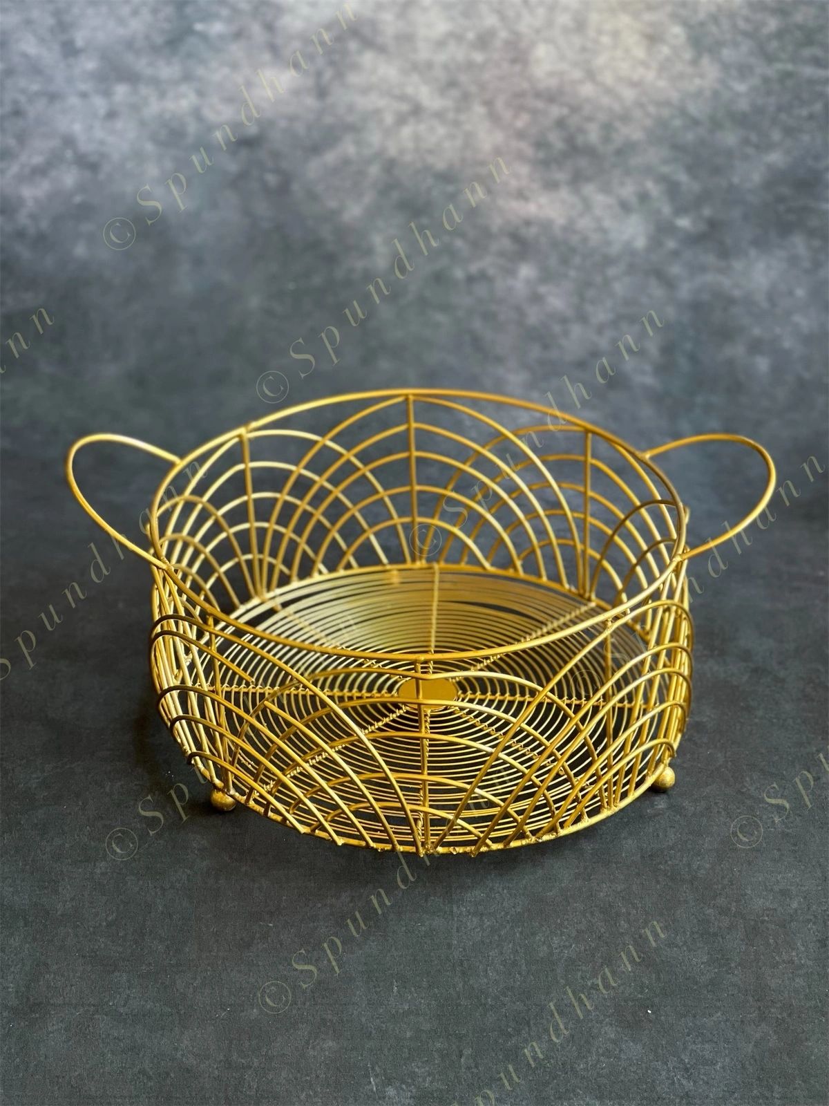 Golden Wire Fruit Basket