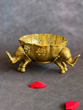 Lotus Cutwork Bowl with Elephant Stands