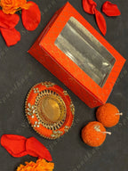 Gift Box with Tea Light Holder and Motichoor Laddoo Candle