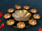 Floral Rangoli Urli with Tea Light Holders