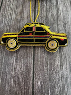 Embroidered Taxi-Cab Christmas Tree Ornament