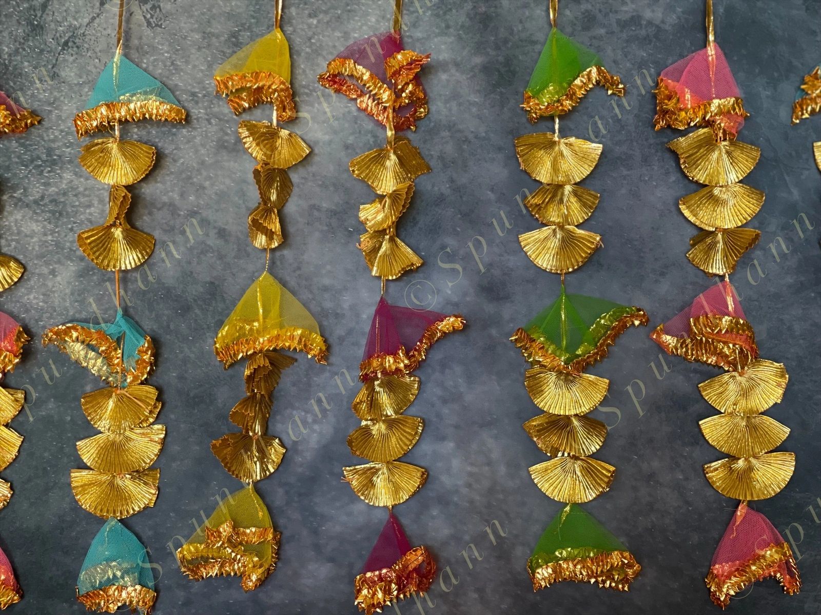 Short Net & Gold Gota Dangler Strings Decor - Pack of 4 Strings