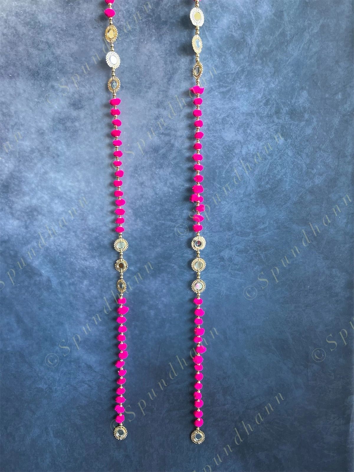 Pom Pom & Mirror Danglers Set of 4