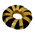 Traditional Bharatanatyam hair ring in black and gold with soft finish