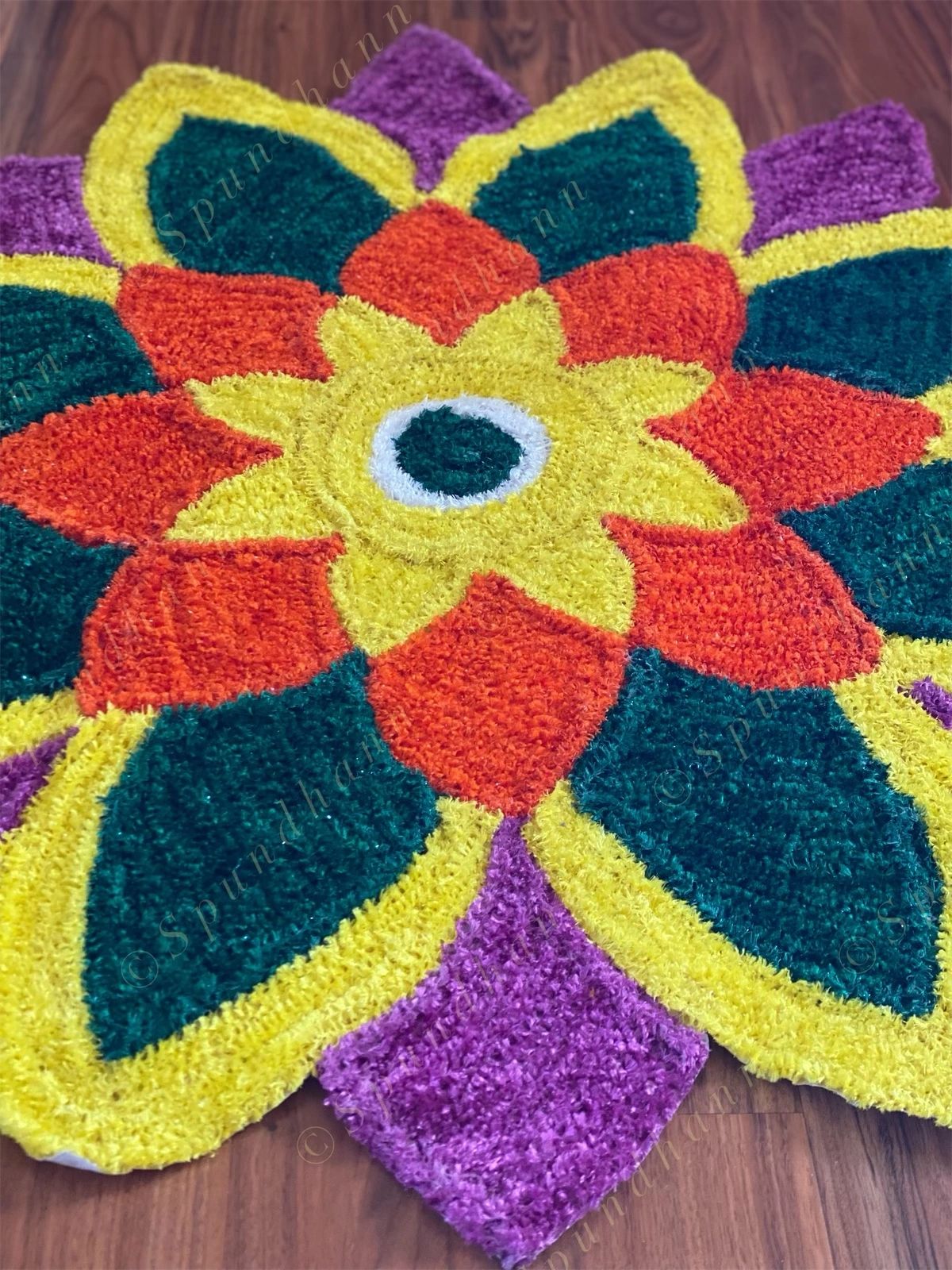 Flower Rangoli Floor Mat
