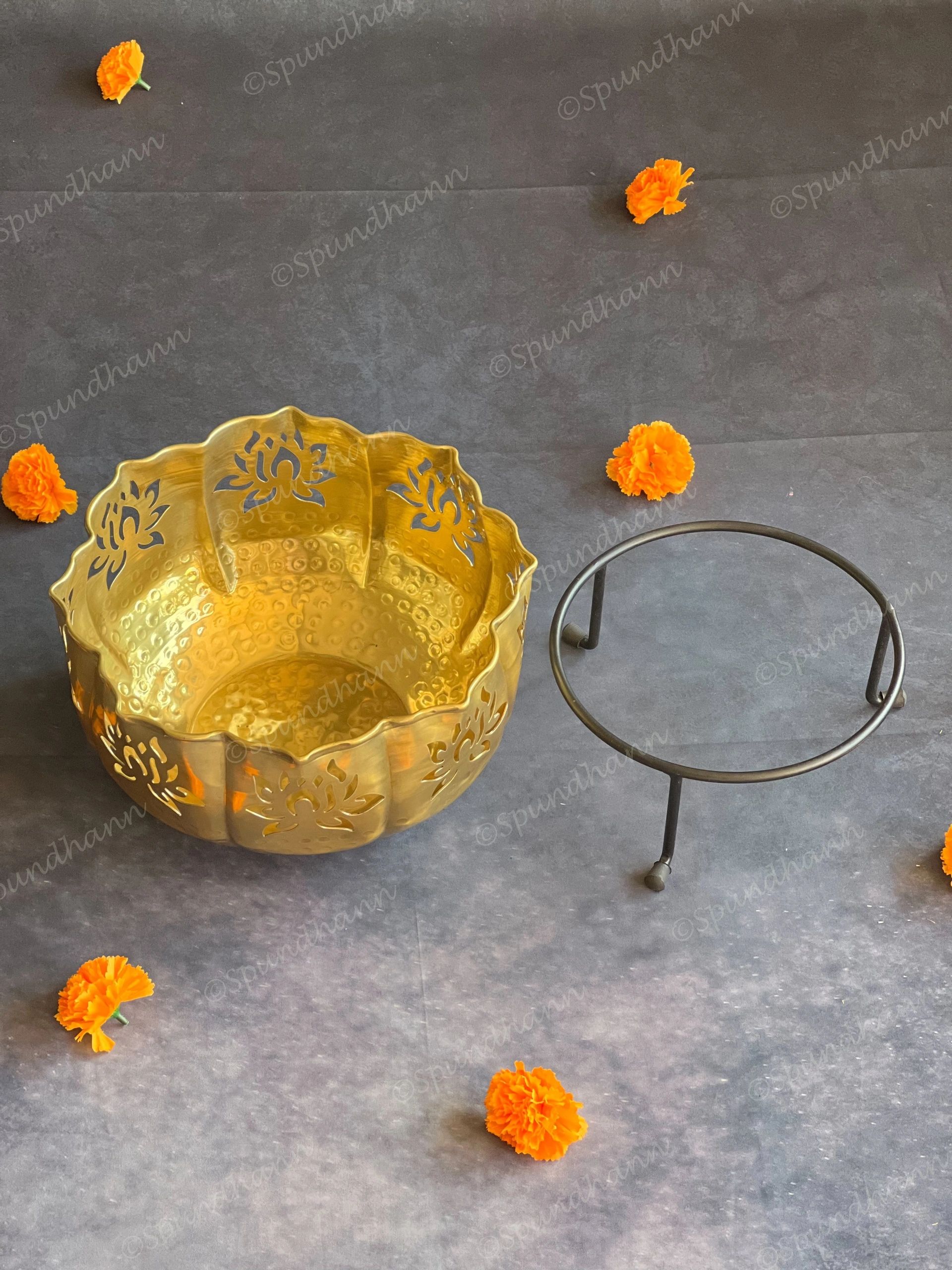 Beautiful Majestic Lotus Cutwork Urli