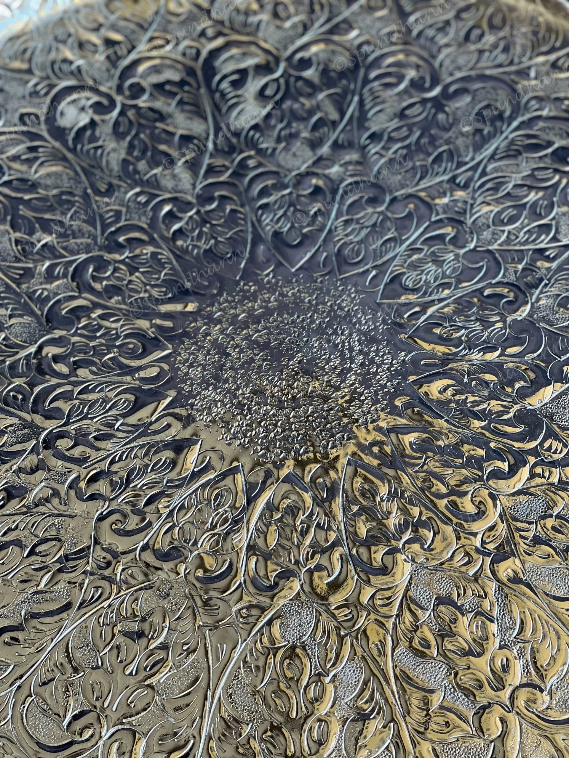 Silver Color Engraved Majestic Platter/Plate