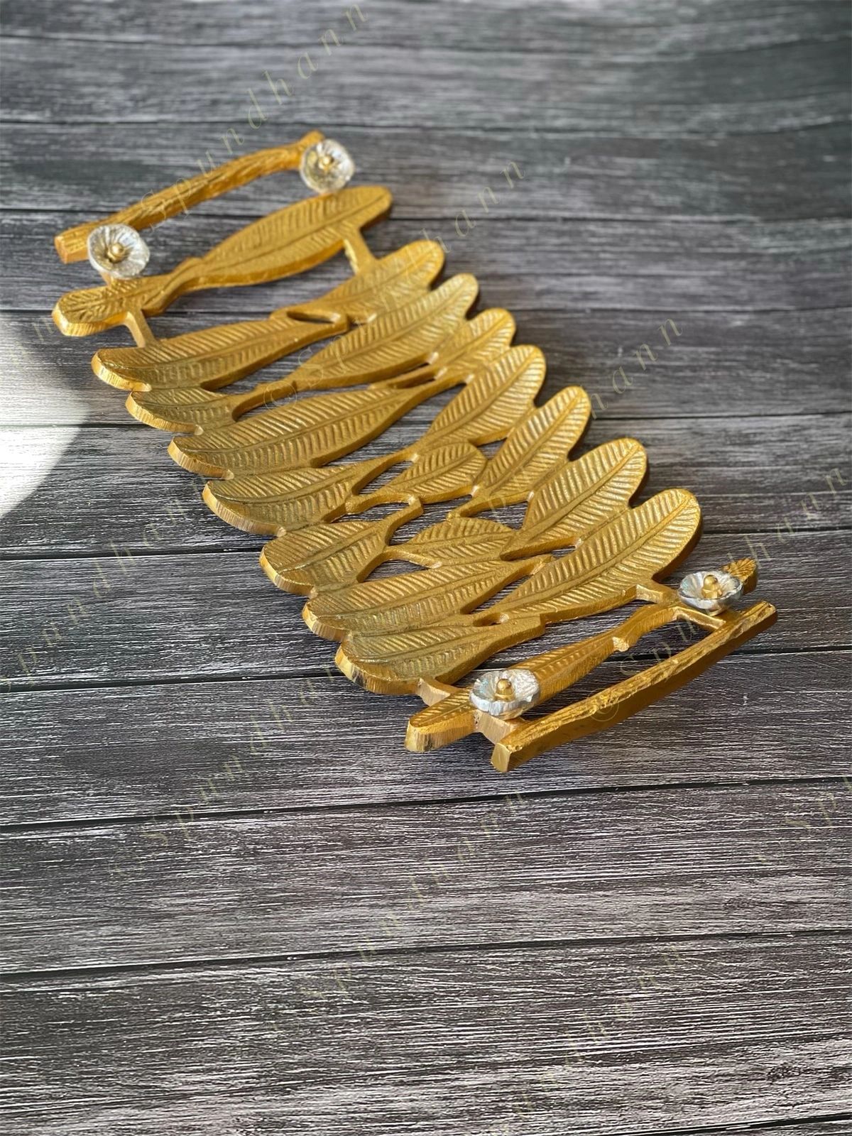 Golden Leaf Platter Tray