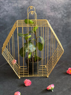 Golden Wire Hexagon Hanging Decor