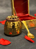 Hammered Small Canister with Decorative Box & Spoon