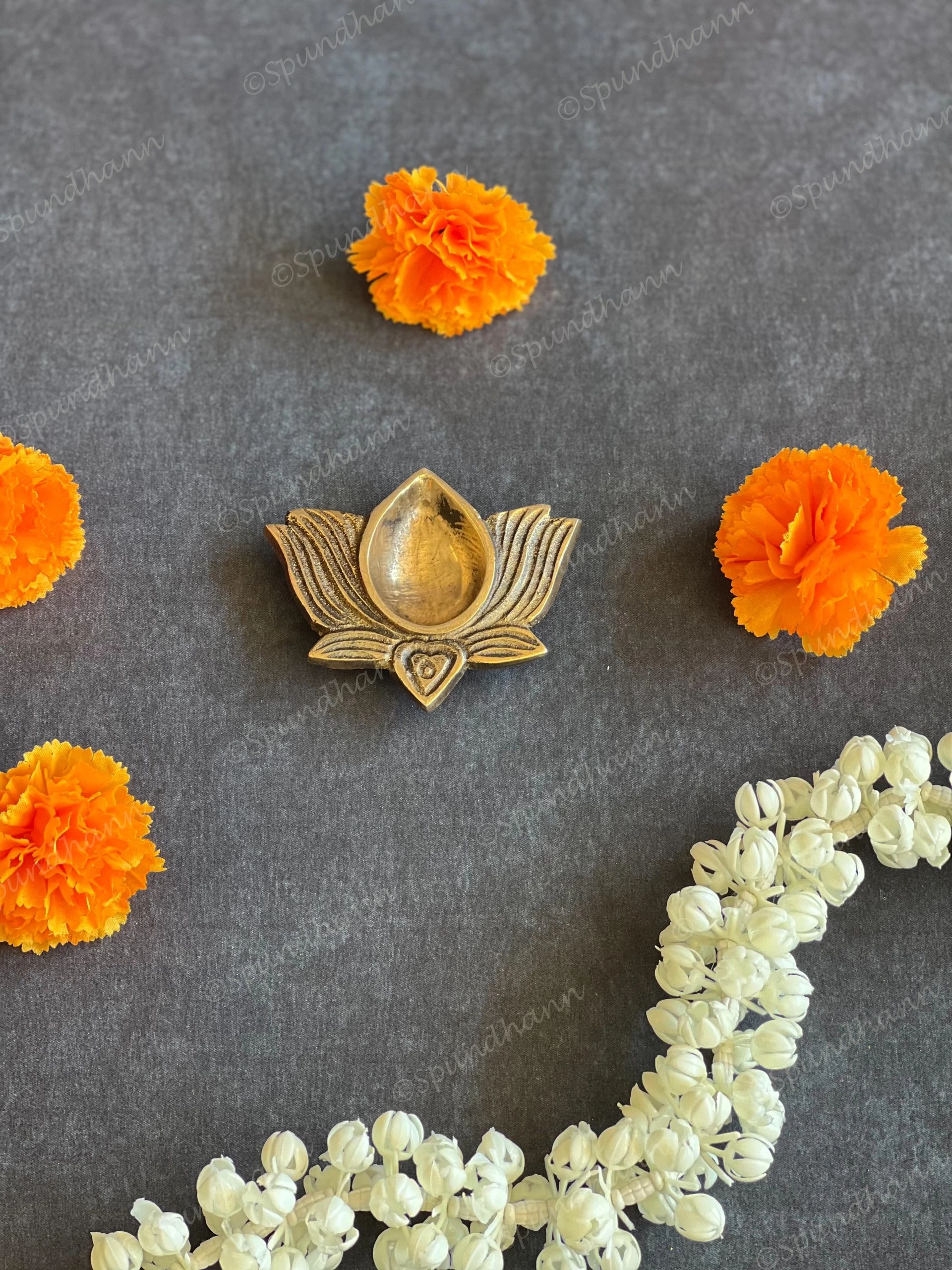 Brass Lotus Diya Tea Light Holder