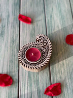 Paisley Shaped Wooden Block Tea Light Holder