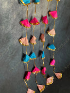 Gold Gota Border & Colorful Cloth Danglers Pack of 4 Strings