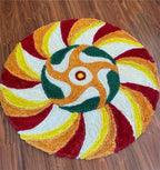 Round Swirl Rangoli Floor Mat