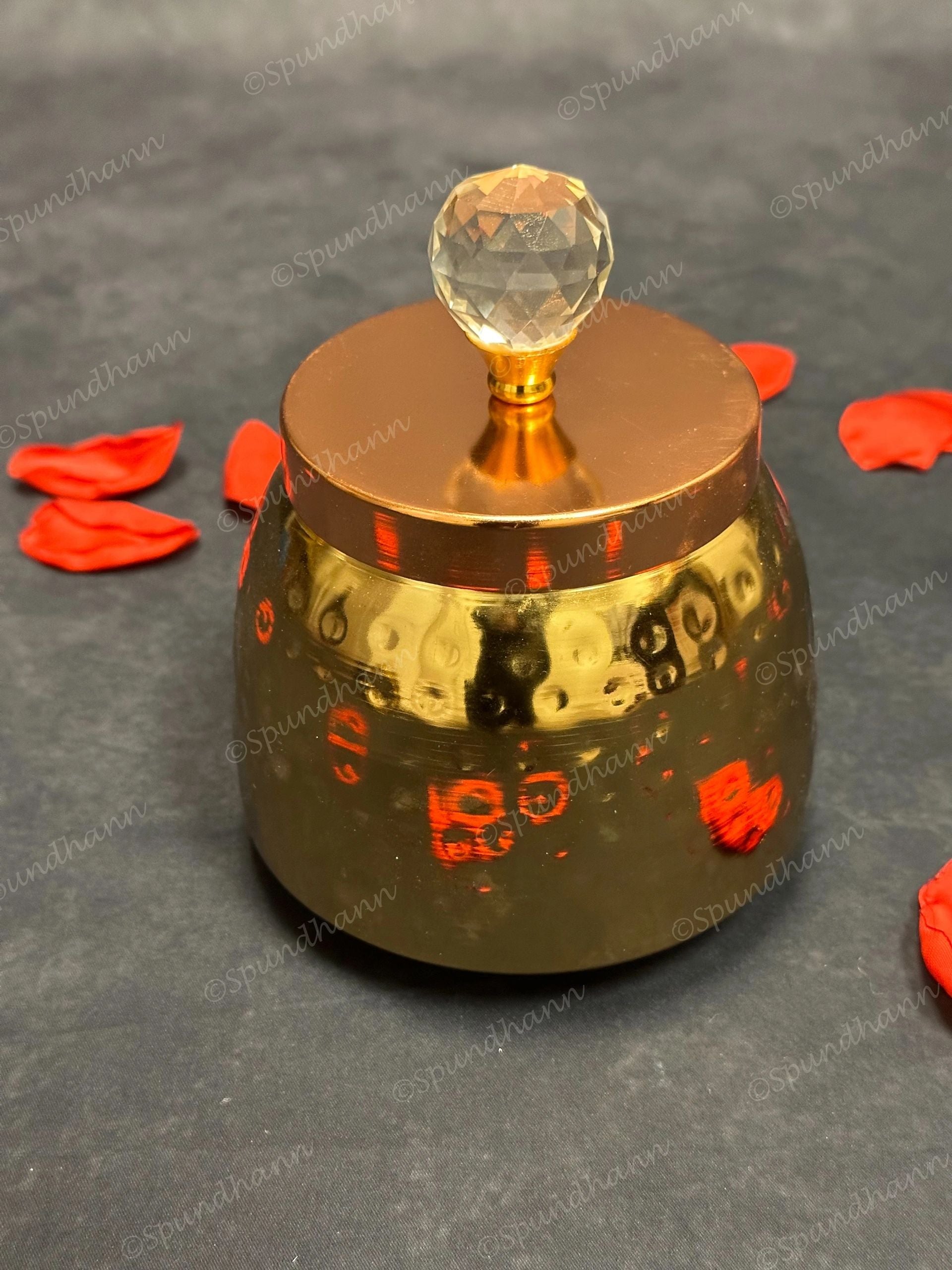 Hammered (Large) Canister with Crystal Lid