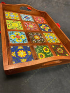 Ceramic Styled Wooden PARTY SERVING TRAY