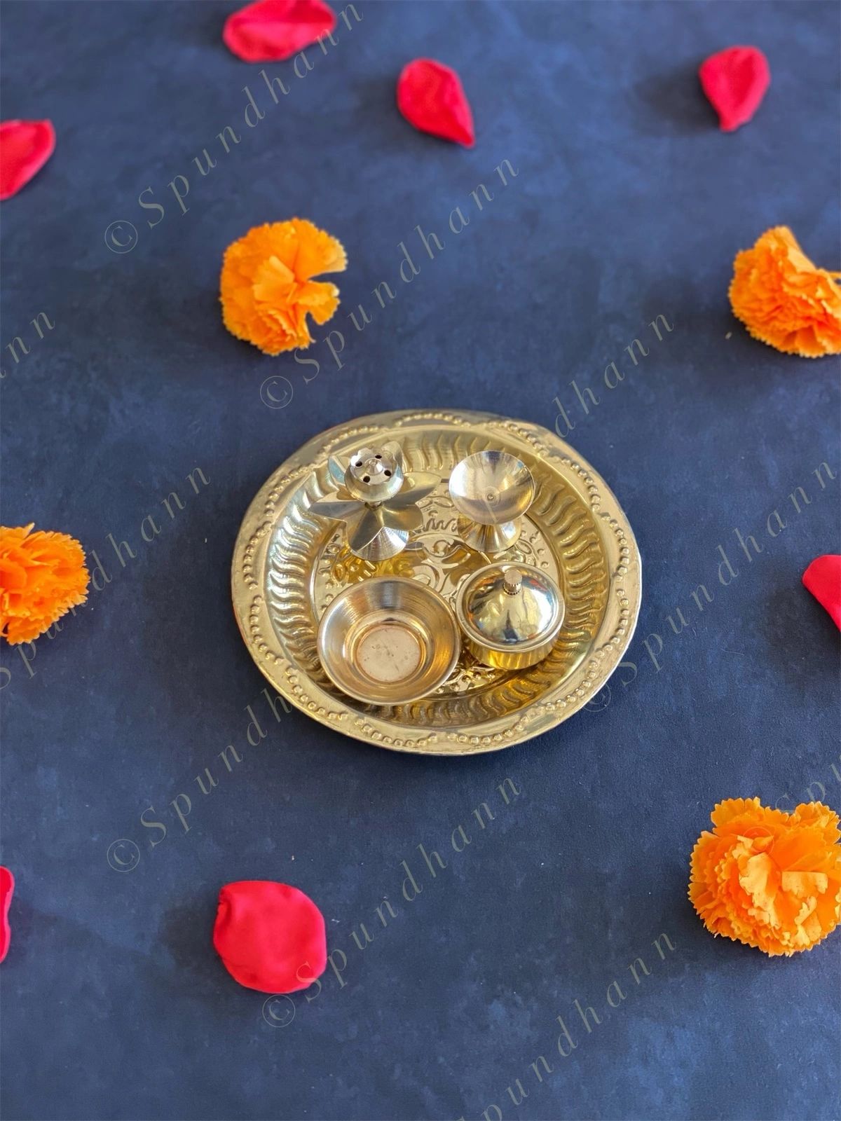 Lightweight Puja Aarti Thali Set (5 pc) / Plate