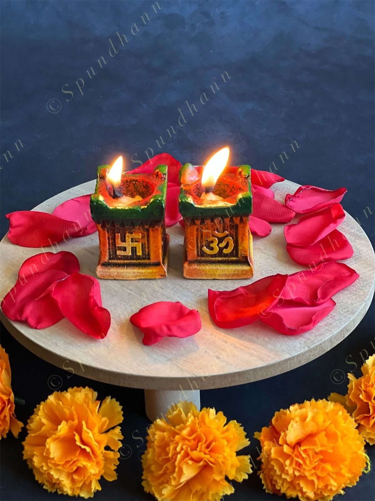 Terracotta Tulsi Rectangular Deepak Holders