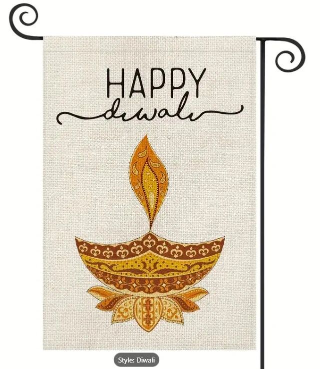 Happy Diwali Garden Flag with Stand