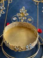 Golden Wired & Stone Studded Jhoola (Swing) for Deities