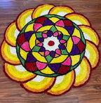 Multicolored Geometric Rangoli Floor Mat 4 ft
