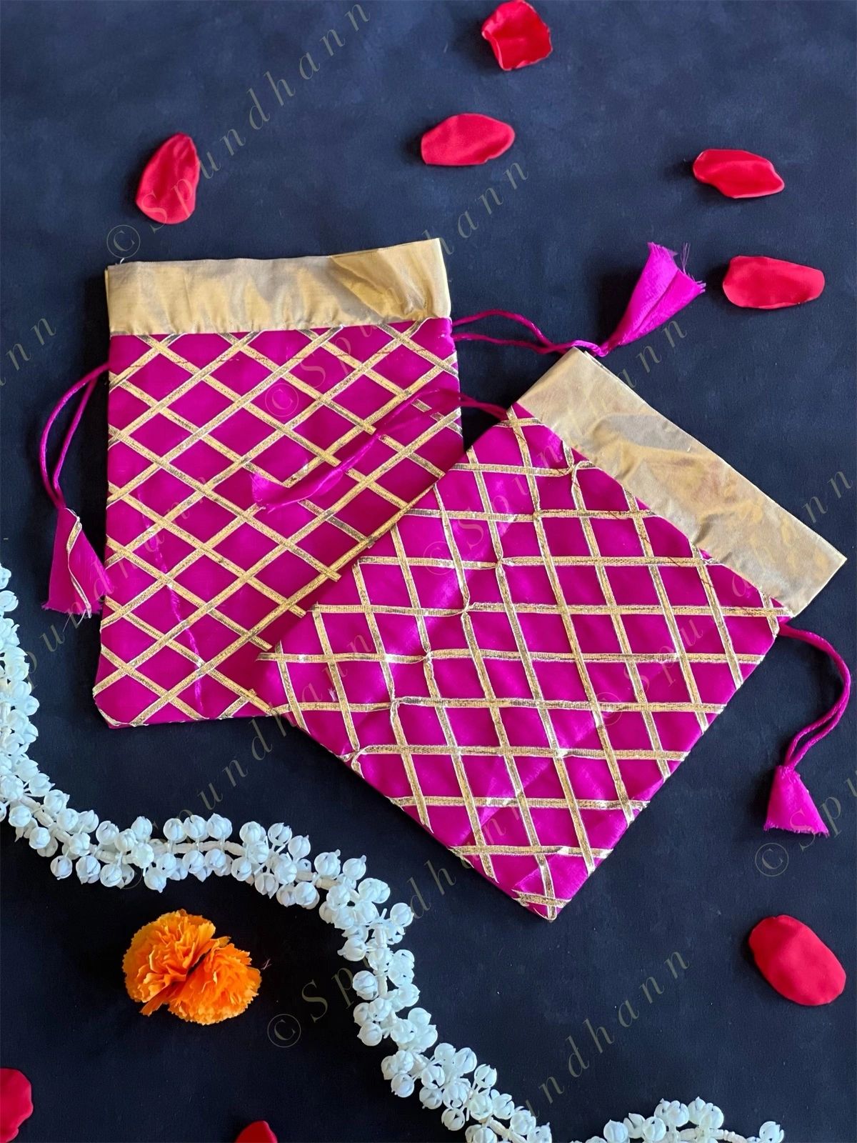Colorful Gota Criss-Cross Potli Bag