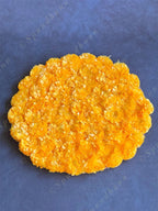 Marigold Circular Flower Placemat with Wood Base