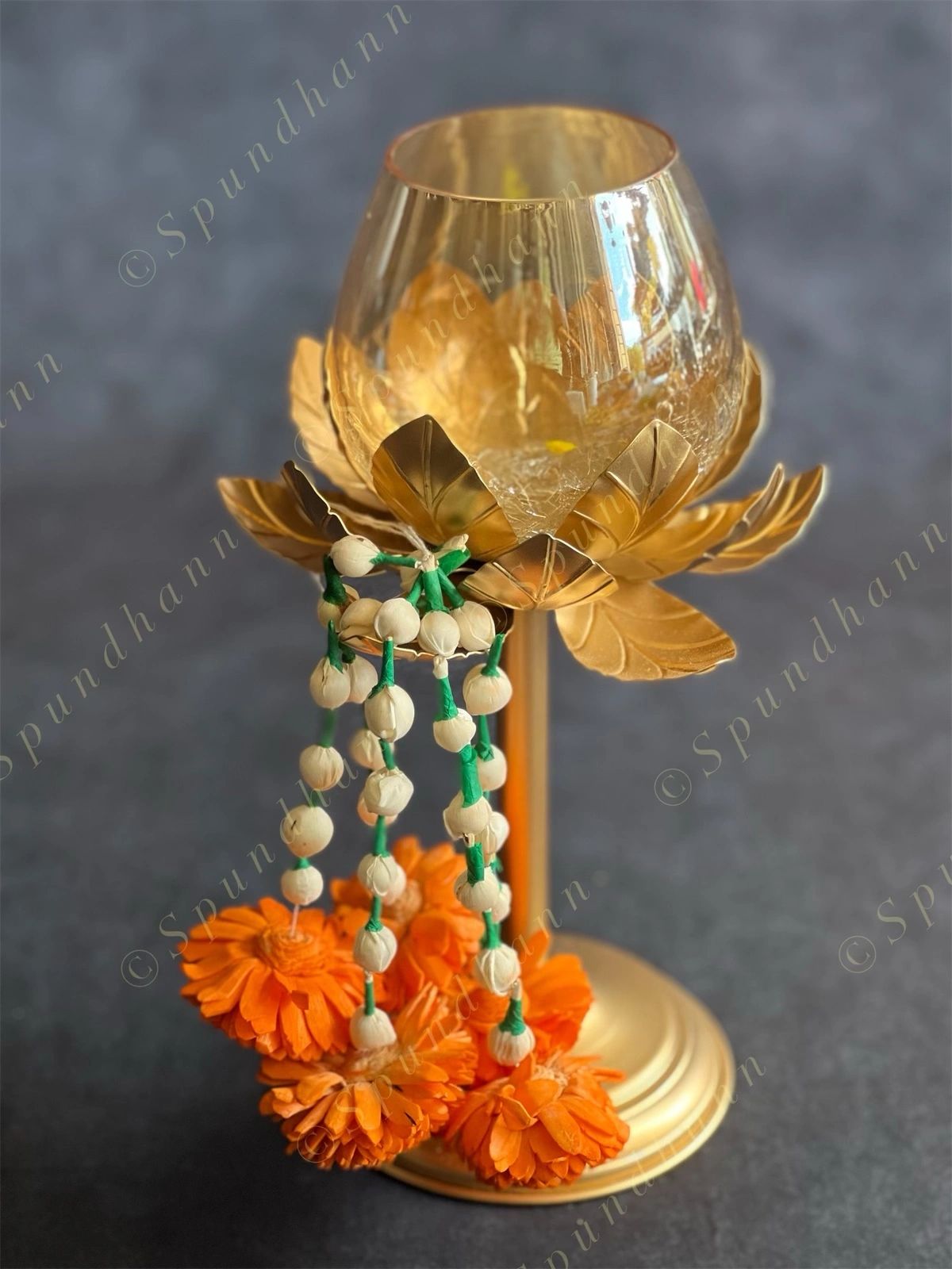 Shola Wood Orange Floral Lightweight Dangler Eco Friendly